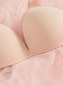 3 件装 V 型女士舒适睡眠无钢圈软杯纯色文胸内衣 - 黑色 - 查看 4