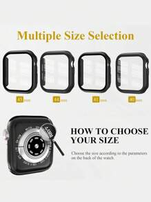 2 片装 3 合 1 钢化玻璃屏幕保护膜,兼容 Series 11/10/9/SE/8/7/6/5/4(40mm/41mm/44mm/45mm/42mm/46mm/49mm),全方位保护,内置钢化玻璃边框,高灵敏度硬质 PC 屏幕保护膜,超薄防刮,全面保护,兼容 - 黑色 - 查看 10