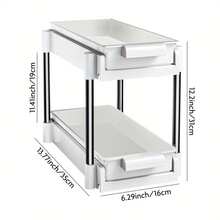 1 Miếng Phòng bếp Giá để bát đĩa , Tủ Được xây dựng trong Tự làm Loại ngăn kéo Kéo Rổ , Kéo Và Bát Giá đỡ Đĩa Làm khô hạn Cái giá , Kéo ra Có thể mang đi Sắt Hộp đựng , Nhà  Phụ kiện Nhà bếp - trắng - Xem 6