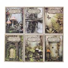 30張森林秘境系列材質紙復古書蘑菇手冊拼貼卡背景紙diy廢物日誌筆記本 - 彩色 - 查看 6