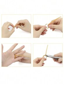 1set/4pcs Ring Size Adjuster With Plastic Spiral Coil For Transparent Elastic Ring Sizer Adjuster - Gold - View 4