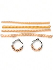 1set/4pcs Ring Size Adjuster With Plastic Spiral Coil For Transparent Elastic Ring Sizer Adjuster - Gold - View 6