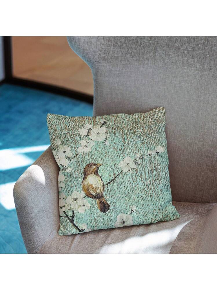 Federa decorativa per cuscino con foglie di palme tropicali e felce, motivo floreale, in cotone, con foglie di palma tropicale, per divano, 40 x 40 cm