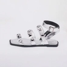 Women Flat Sandals - Bạc - Xem 4