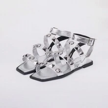 Women Flat Sandals - Bạc - Xem 3