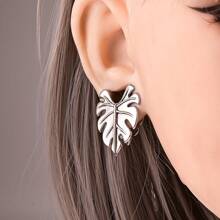 2 Piezas Nuevos Enchufes De Oreja De Silla De Moda Con Hojas, Túneles De Pendientes De Acero Inoxidable Para La Expansión Del Cuerpo Y Piercing De Joyas De Cuerpo