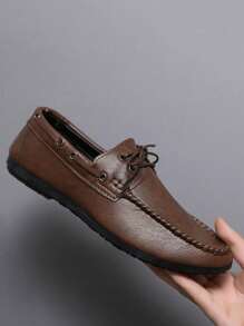 Làm Việc  Tiếng Anh Phong cách Chính thức Giày dép Giải trí Da Giày dép Nam Thoải mái Giày đế bệt Lace-up Nam Giày dép , Retro - màu nâu - Xem 3