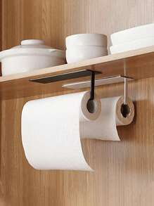 Giá treo khăn giấy nhà bếp bằng sắt rèn, Giá treo giấy cuộn treo tường, Không cần khoan, Hộp đựng giấy thấm dầu & màng bọc thực phẩm - trắng - Xem 5