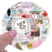 60pcs Waterproof Cute Cartoon Stickers In Speech Language Pathologist Style For Vintage Bullet Journal Decoration, Suitcase, Laptop, Tablet [Child Certificate] - Apricot - View 3