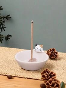 1 Pieza Portaincienso Creativo De Estilo Japonés En Blanco Con Base De Plástico - Blanco - Ver 4