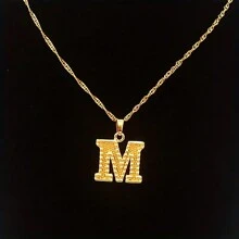 suteyi Capital Letter Initial Necklace, Golden A-Z Alphabet Pendant Necklace, Ideal Choice For Gifts - Gold - View 7