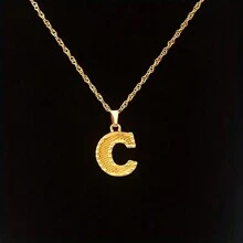 suteyi Capital Letter Initial Necklace, Golden A-Z Alphabet Pendant Necklace, Ideal Choice For Gifts - Gold - View 5
