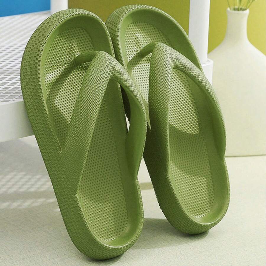 Comfortable Soft Slides Sandals Arch Support Home Cloud EVA Comfy Bath Slippers For Women & Men Non-Slip Flip Flops Thick Sole Summer Sandals - 綠色 - 查看 1