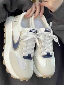 Women's Classic Retro Color Block Casual Sports Shoes, Students' All-Match Running Shoes For Campus