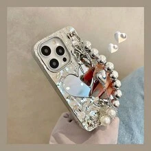 Mạ Xếp li Gương Tim Điện thoại Tim Cổ tay Tương thích với - Nhiều màu - Xem 3