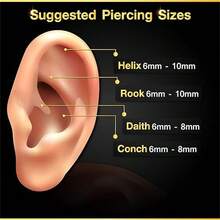 每組8入古典風格316L不鏽鋼16G耳釘、唇針和眉環，身體穿刺首飾適用於女性男性 - 彩色 - 查看 5