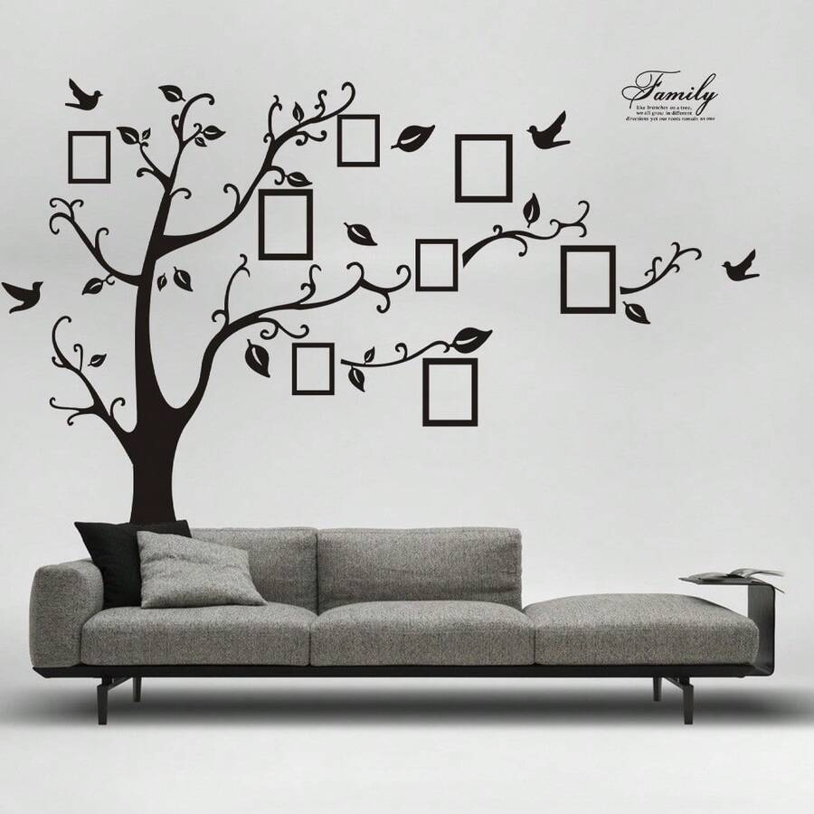 Photo Wall Memory Tree Decal Sticker For Home Living Room Decoration - Black - View 1
