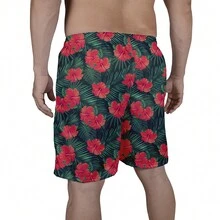 Men Beach Shorts - 黑色 - 查看 3