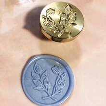 CYFUN DESIGN 1 件蒲公英/月亮/蘑菇/火堆/生命树/鲸鱼/考拉/蝴蝶蜡封黄铜印章头，适用于婚礼派对请柬信封卡片礼品包装返校 - 金色 - 查看 4