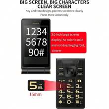 Unlocked Flip Mobile Phone For Senior, Basic Feature Big Button Cell Phone 2G, 5900mAh, SOS Button, Flashlight, Dual SIM, Loud Voice, 2.8" Screen For Elderly, Kids - Black - View 5