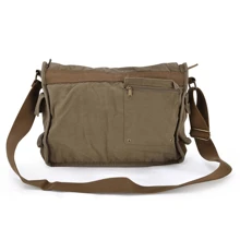 Gootium Canvas Messenger Bag Mens Shoulder Bag Satchel - Army Green - View 3