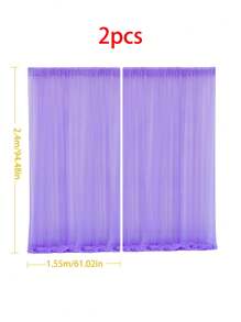 2/4pcs-Tulle Background Curtains, Transparent Background Curtains Suitable For Birthday Parties Wedding Spring Season Parties, Photography Background Decoration,Valentine's Day Decoration, Holiday Party Photography Background Decor,Hanging Curtain Background Decor, Thanksgiving Day, Halloween, Christmas