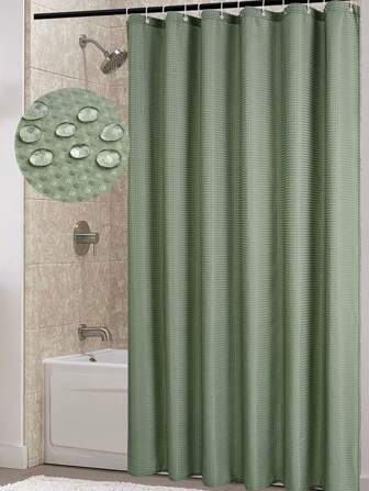1pc Waterproof Bathroom Shower Curtain , Shower Curtain Liner,,Bathtub Curtain With Hooks For Bathroom