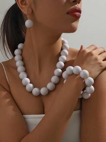 4pcs/Set Beaded Necklace & Pendant Set For Women With Unique, Fashionable, Exaggerated, And Retro Style - Buddhist Bead Jewelry Set - View 19