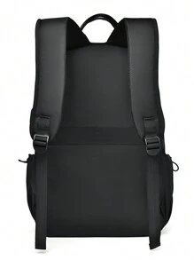 100旅行和户外牛津布背包，大容量商务背包，重型笔记本电脑背包假期学校夏季随身携带涤纶商务休闲黑色个性化礼物男朋友徒步旅行学生多功能便携式时尚休闲背包侧包书包露营返校沙滩包笔记本电脑包运动生活包背包旅行必备大包 - 黑色 - 查看 7