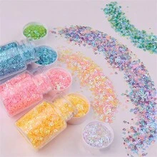 10 克 4 毫米全息鏤空心形閃光適合 Diy 美甲藝術和手工裝飾 - 4mm - 查看 2