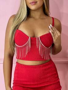 Women Two-Piece Outfits - 紅色 - 查看 3