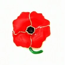 Spilla con papavero smaltato rosso, souvenir del Remembrance Day nel Regno Unito, accessorio per Ognissanti, gioiello per la Festa degli Insegnanti, accessorio per costumi, ciondolo per borse, accessorio per l'ufficio, regalo di Natale