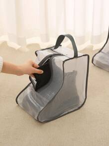 1 Miếng Cạnh Bảo quản giày Với dây kéo , Trong suốt PVC Làm Việc  Du lịch Chống bụi , Chống ẩm , Và Khuôn Chống lại Giày Cái túi - cạnh màu xám - Xem 7