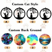 1入自訂狗/貓追憶太陽晶鑽飾品,可個性化寵物追憶裝飾,選擇貓款式和背景,適用於復古家飾,宠物纪念礼物,悼念禮物 - 彩色壓克力 - 查看 2