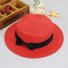 Boho 2024年禮物帽子女士扁平頂草帽，適用於海灘旅行和拍照，韓式防曬帽，沙灘帽，太陽帽，時尚獨特 - 草帽 - 查看 7