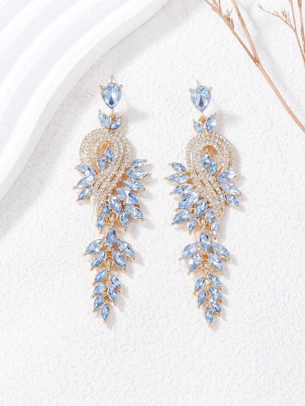juran 1pair Glass Pendant Exaggerated Earrings