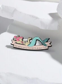 1 Miếng Creative Mỹ nhân ngư Hình dạng Trâm cài , Hợp kim kẽm Tiếng Anh Lá thư Huy hiệu , Quần áo Phụ kiện túi Kim băng , Thích hợp Đối với Món quà Đến Bạn Và Trẻ em - Nhiều màu - Xem 1