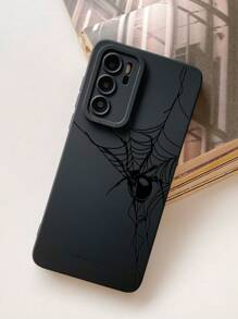 Black Spider Web Print Clear Case Compatible With For IPhone11/12/13/14/15/15pro/15 Plus/15 Promax/7plus/8plus/X/Xs Max/Xr/11pro/12pro/13pro/14pro/12mini/13mini/11promax/12promax/13promax/14promax/14plus/6/6s/6plus/7/8/Se&Compatible With Samsung Galaxy/A54/A14/A12/A13/A15/A32/A33/A24/A52S/S20/S21/S22/S23/S24/S23Plus/S24ultra - Black - View 4
