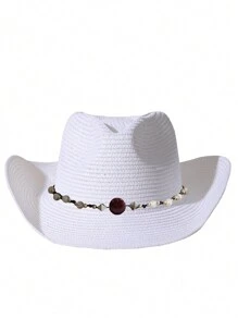 1頂通用款藍綠松石裝飾波西米亞牛仔女帽,沙灘帽遮陽帽,派對必備 - 多色7 - 查看 14