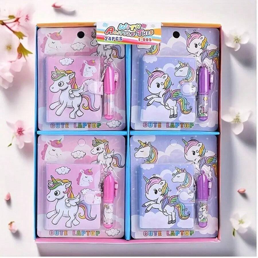 50頁辦公備忘錄,提醒,小型記事本,適用於寫作,返校,學校筆記本,學校用品。可愛的水染獨角獸筆記本套裝-女孩和兒童的完美禮物！ - 粉色 - 查看 1