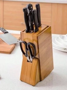 Organizador de Facas de Bambu Anti Fungos Suporte Para Tesouras Faqueiro de Bancada Cozinha Cepo Para Cozinha Original - CLINK - Bambu - Visão 5
