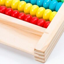 兒童蒙特梭利算術學習架算盤計數數學玩具衣珠數學玩具一年級啟蒙基礎兒童安全證書數學算術教具學習珠算數學十段計算架字母教室掛圖木製算盤計數架幼兒園和小學的孩子 - 彩色 - 查看 5