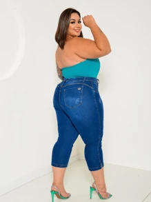 Women Jeans - 藍色牛仔褲 - 查看 4