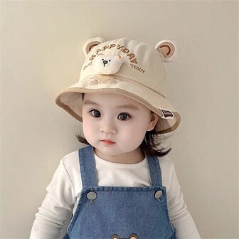 嬰兒帽,可愛的漫畫漁夫風格,防紫外線遮陽帽,適用於春秋季,年齡3-24個月