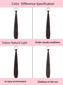 24英寸淺棕黑色合成髮假髮,新中式中長辮子頭,低馬尾,適合日常穿著 - 黑棕色 - 查看 8