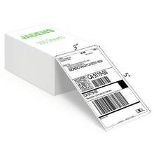 JADENS 3''x5'' Direct Thermal Labels, Address Shipping Labels, Perforated Adhesive Blank Stickers For Mailing, Address, Postage, 500 Fanfold Labels - White - View 2