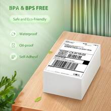 JADENS 3''x5'' Direct Thermal Labels, Address Shipping Labels, Perforated Adhesive Blank Stickers For Mailing, Address, Postage, 500 Fanfold Labels - White - View 4