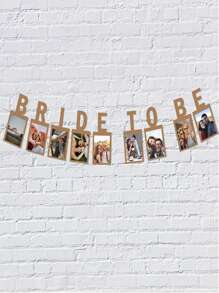 9pcs Wedding And Engagement Photos Hanging Tags Flag Banner, Vintage Photo Frame, Decorate Background Photo Props - Multicolor - View 2