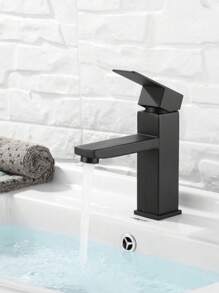 Inox Torneira banheiro Alavanca Moderna Abs Luxo 1/4 De Volta Cromo Premium Monocomando - Preto - Visão 3