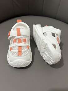 1pair Unisex White Summer Sandals For Toddlers, With Anti-Collision Toe And Breathable Mesh - Orange - View 10